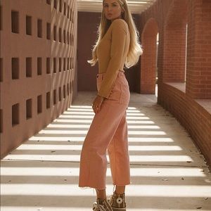 🆕The Drop‎ X Amber Fillerup peach raw hem jeans